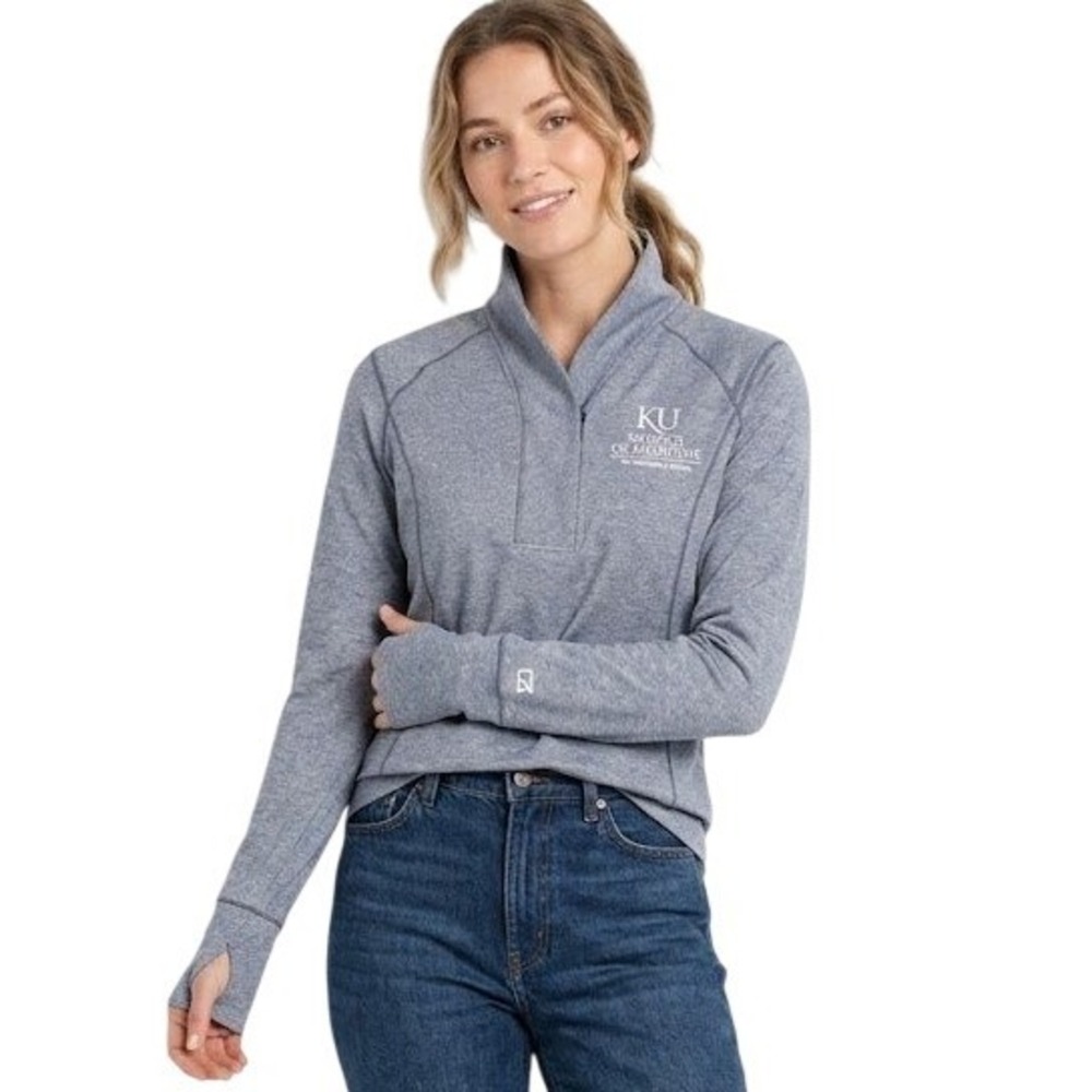 Cutter & Buck Pullover Women S Navy KU School of Medicine DryTec 50+ Quarter Zip